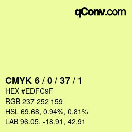 カラーコード: CMYK 6 / 0 / 37 / 1 | qconv.com