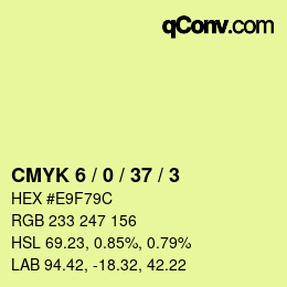 颜色代码: CMYK 6 / 0 / 37 / 3 | qconv.com