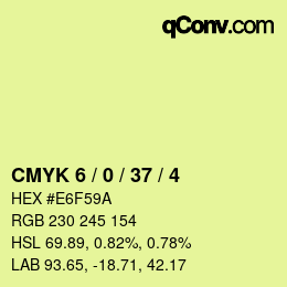 颜色代码: CMYK 6 / 0 / 37 / 4 | qconv.com