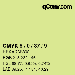 Farbcode: CMYK 6 / 0 / 37 / 9 | qconv.com