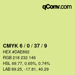 颜色代码: CMYK 6 / 0 / 37 / 9 | qconv.com
