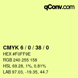 颜色代码: CMYK 6 / 0 / 38 / 0 | qconv.com