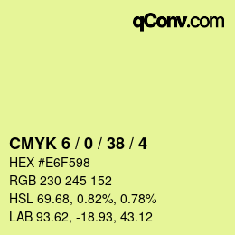カラーコード: CMYK 6 / 0 / 38 / 4 | qconv.com
