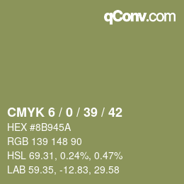 カラーコード: CMYK 6 / 0 / 39 / 42 | qconv.com