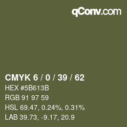 カラーコード: CMYK 6 / 0 / 39 / 62 | qconv.com