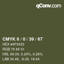 颜色代码: CMYK 6 / 0 / 39 / 67 | qconv.com
