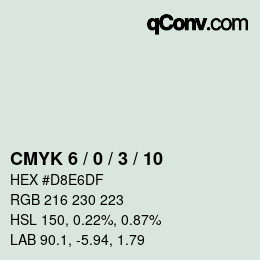 カラーコード: CMYK 6 / 0 / 3 / 10 | qconv.com