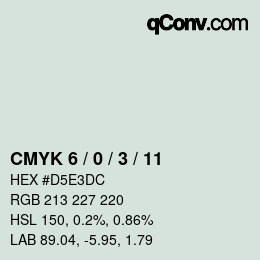 颜色代码: CMYK 6 / 0 / 3 / 11 | qconv.com