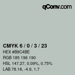 Color code: CMYK 6 / 0 / 3 / 23 | qconv.com