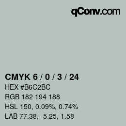 颜色代码: CMYK 6 / 0 / 3 / 24 | qconv.com