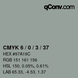 Color code: CMYK 6 / 0 / 3 / 37 | qconv.com