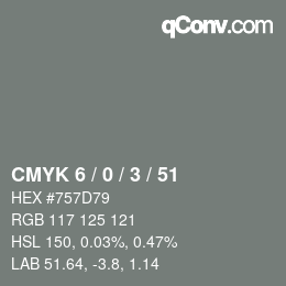 Color code: CMYK 6 / 0 / 3 / 51 | qconv.com