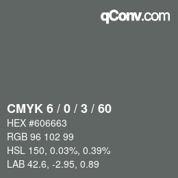 Color code: CMYK 6 / 0 / 3 / 60 | qconv.com