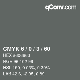 Color code: CMYK 6 / 0 / 3 / 60 | qconv.com