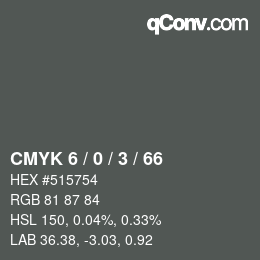 Color code: CMYK 6 / 0 / 3 / 66 | qconv.com