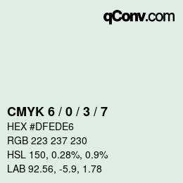 カラーコード: CMYK 6 / 0 / 3 / 7 | qconv.com