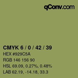 Farbcode: CMYK 6 / 0 / 42 / 39 | qconv.com