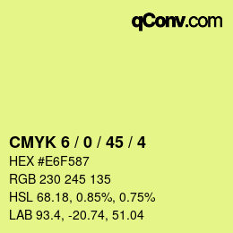 颜色代码: CMYK 6 / 0 / 45 / 4 | qconv.com