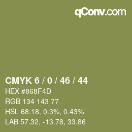 カラーコード: CMYK 6 / 0 / 46 / 44 | qconv.com