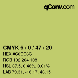 Color code: CMYK 6 / 0 / 47 / 20 | qconv.com