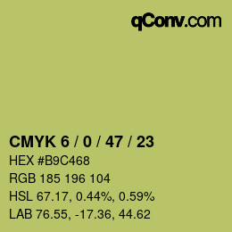 Farbcode: CMYK 6 / 0 / 47 / 23 | qconv.com