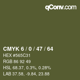 カラーコード: CMYK 6 / 0 / 47 / 64 | qconv.com