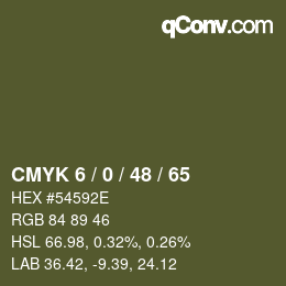 カラーコード: CMYK 6 / 0 / 48 / 65 | qconv.com