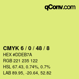 Color code: CMYK 6 / 0 / 48 / 8 | qconv.com