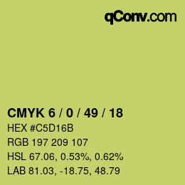 颜色代码: CMYK 6 / 0 / 49 / 18 | qconv.com