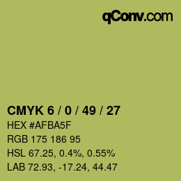 Farbcode: CMYK 6 / 0 / 49 / 27 | qconv.com