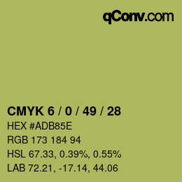 カラーコード: CMYK 6 / 0 / 49 / 28 | qconv.com