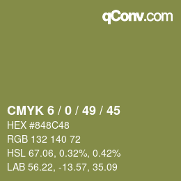 Color code: CMYK 6 / 0 / 49 / 45 | qconv.com