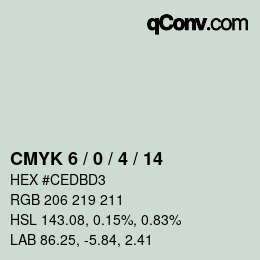 カラーコード: CMYK 6 / 0 / 4 / 14 | qconv.com