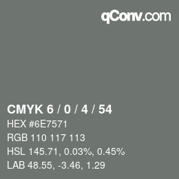 Color code: CMYK 6 / 0 / 4 / 54 | qconv.com
