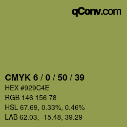 颜色代码: CMYK 6 / 0 / 50 / 39 | qconv.com