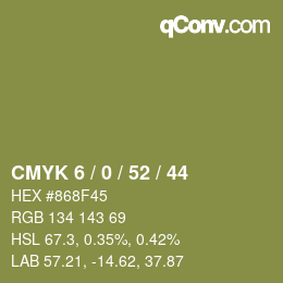 Color code: CMYK 6 / 0 / 52 / 44 | qconv.com