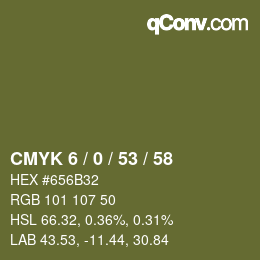 Color code: CMYK 6 / 0 / 53 / 58 | qconv.com