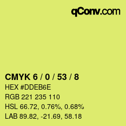 カラーコード: CMYK 6 / 0 / 53 / 8 | qconv.com