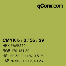颜色代码: CMYK 6 / 0 / 56 / 29 | qconv.com