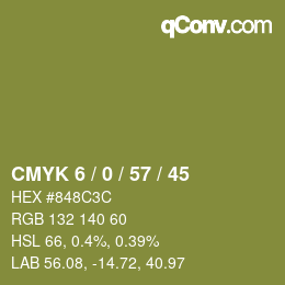 カラーコード: CMYK 6 / 0 / 57 / 45 | qconv.com