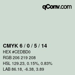 Color code: CMYK 6 / 0 / 5 / 14 | qconv.com