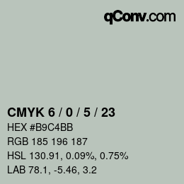 Color code: CMYK 6 / 0 / 5 / 23 | qconv.com