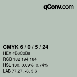 Color code: CMYK 6 / 0 / 5 / 24 | qconv.com