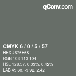 Color code: CMYK 6 / 0 / 5 / 57 | qconv.com