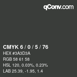 Color code: CMYK 6 / 0 / 5 / 76 | qconv.com