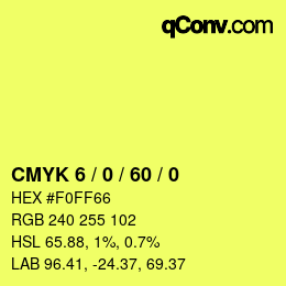 颜色代码: CMYK 6 / 0 / 60 / 0 | qconv.com
