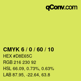 カラーコード: CMYK 6 / 0 / 60 / 10 | qconv.com