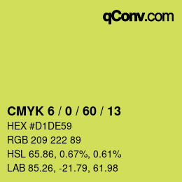 颜色代码: CMYK 6 / 0 / 60 / 13 | qconv.com