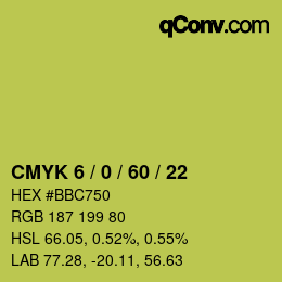 カラーコード: CMYK 6 / 0 / 60 / 22 | qconv.com