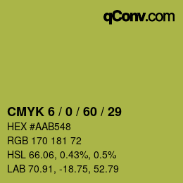 颜色代码: CMYK 6 / 0 / 60 / 29 | qconv.com